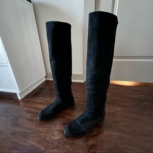 Stuart Weitzman Suede Knee High Studded Boots
